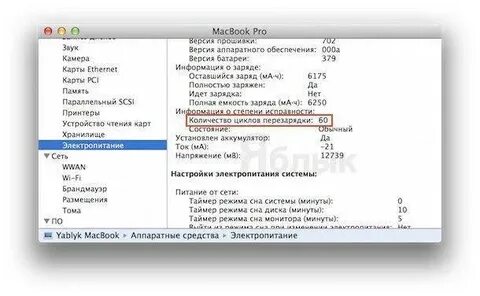 Количество циклов перезарядки