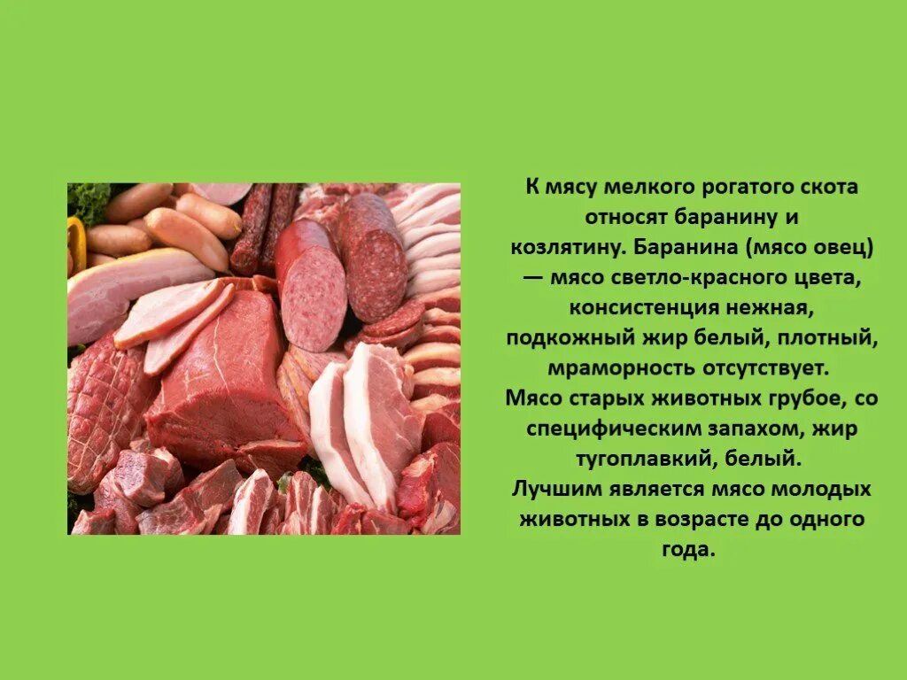 Можно ли есть мясо мелких животных сырое. Мясо и мясные продукты презентация. Презентация мясной продукции. Мясо мелкого рогатого скота. Сообщение на тему мясо.