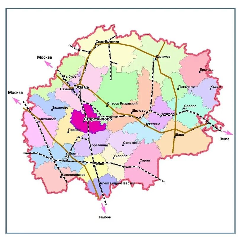 Рязанская область города список. Карта Рязанской области с районами. Старожиловский район Рязанской области на карте. Карта Рязанского района Рязанской области. Карта схема Рязанской области.