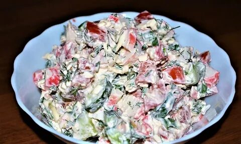 Крабовое мясо с огурцом