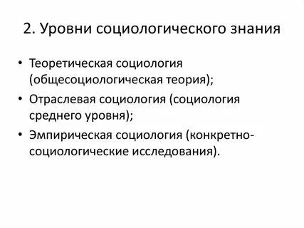 Уровни социологической теории