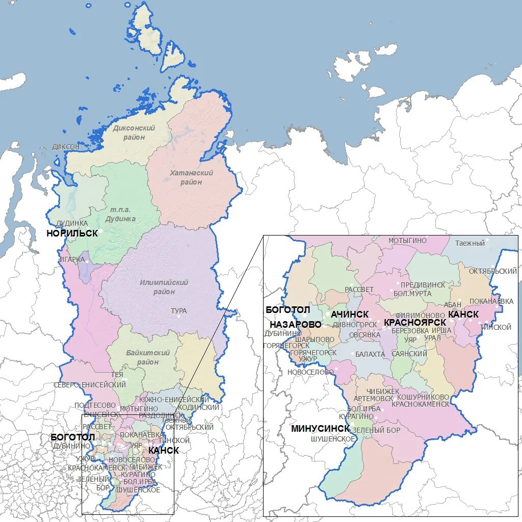 Карта ра онов Красноярского края. Красноярск на карте Красноярского края. Карта Красноярского края. Административная карта Красноярского края. Карта красноярского края с районами подробная