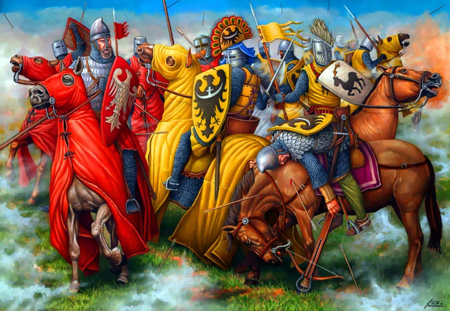 Битвы против монголов. Битва при Легнице 1241. Битва при Легнице, 1241 картина. Битва татаро монголов с рыцарями. Битва при Легнице 13 век.