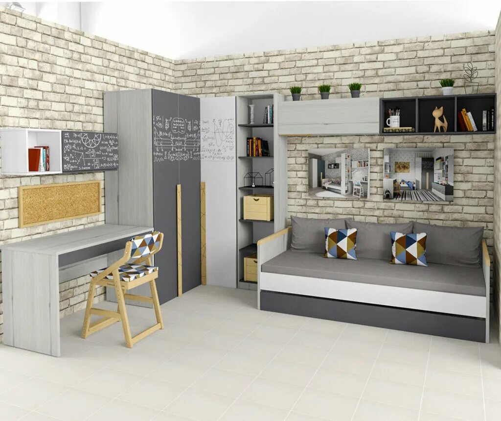 кровать двухъярусная ньютон грей. модульная система грей sv мебель. детская мебель стиль скандинавия. детская грей. кровать диван грей св мебель.