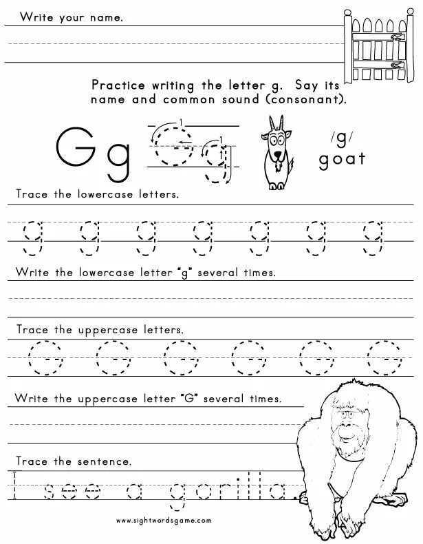 Write g