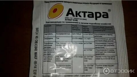 Актара инструкция по применению для плодовых