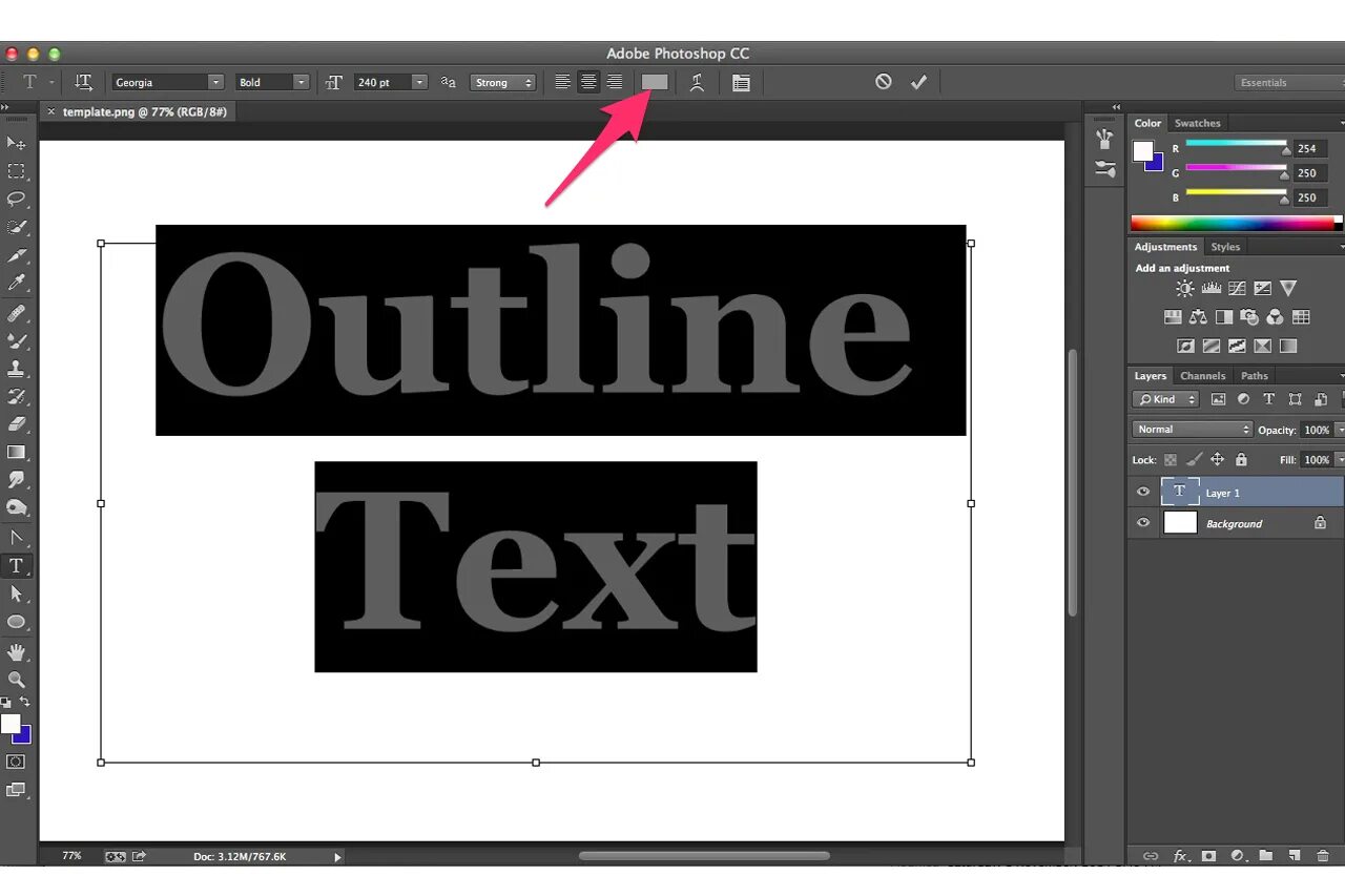 Как добавить контур к тексту в фотошопе. Аутлайн в тексте. Photoshop outline. Create outlines Photoshop. Установить outline