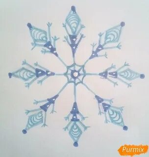 Снежинки нарисовать маркером