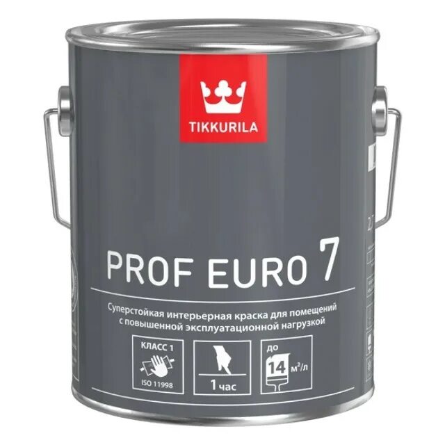 Евро 7 купить. Tikkurila Euro Prof 2, 2,7л. Краска Tikkurila Prof Euro 7. Краска Tikkurila Prof Euro 7, матовая. Prof Euro 7 c матовая 9л.
