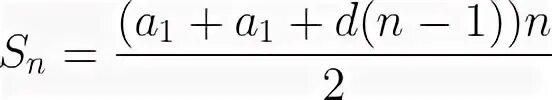 An 1 an 5 a1 9. SN 2a1 n-1 d n. SN=an+d(n-1)/2. SN 2a1+d n-1 /2. SN 2a1+d n-1 n/2.