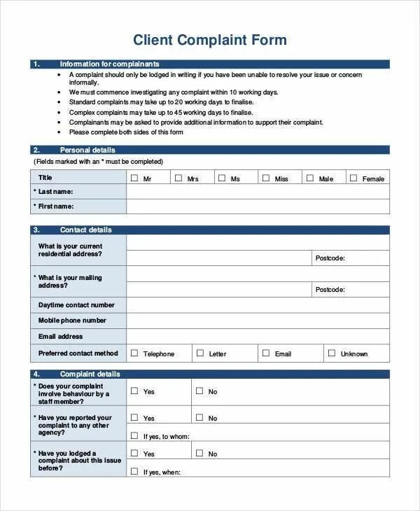 Other form. Complaint form. a client complains. complain template. electronic complaint submission form.