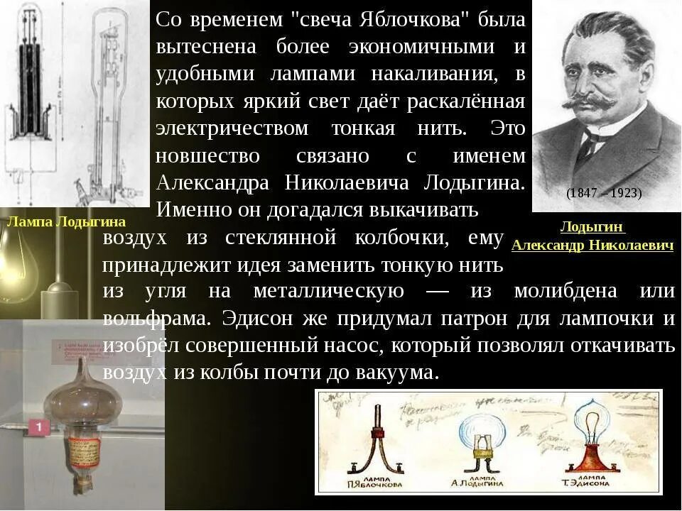 В какой стране изобрели лампочку