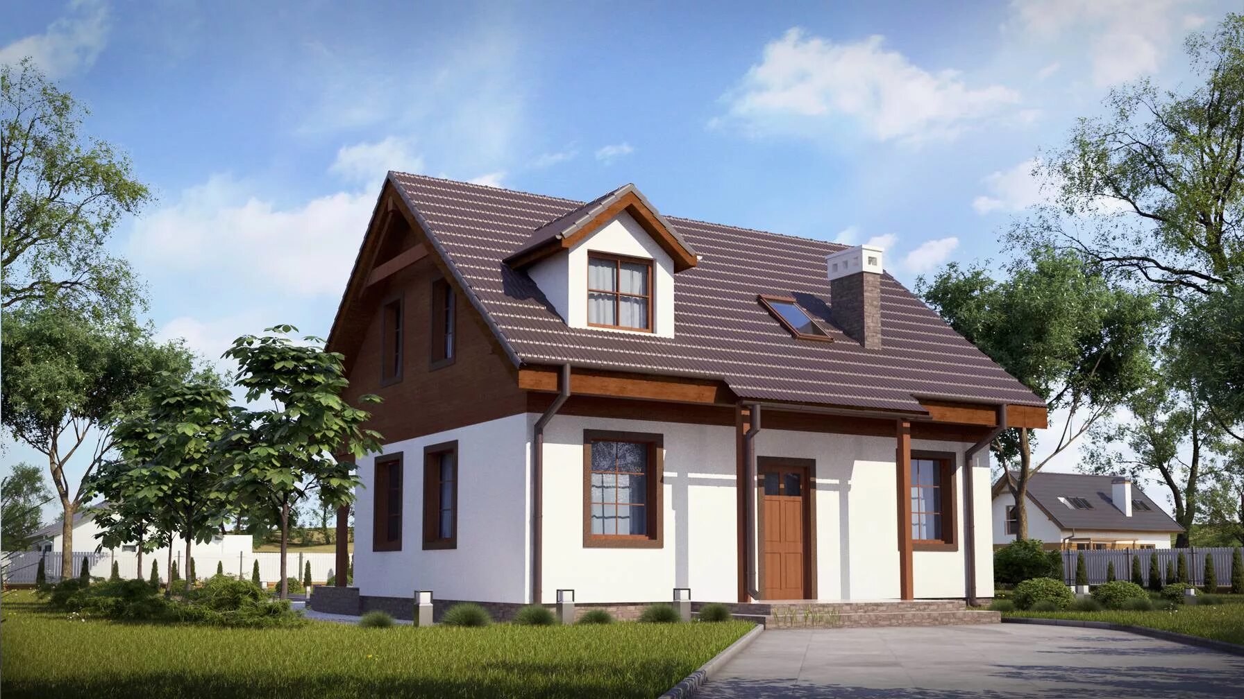 Двухскатная крыша фото двухэтажного дома Проект двухэтажного дома Z166 185,7 м2 в Екатеринбурге от архитектурно-строитель