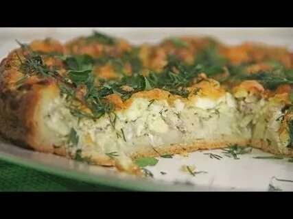 Рыбный пирог из сайры с рисом