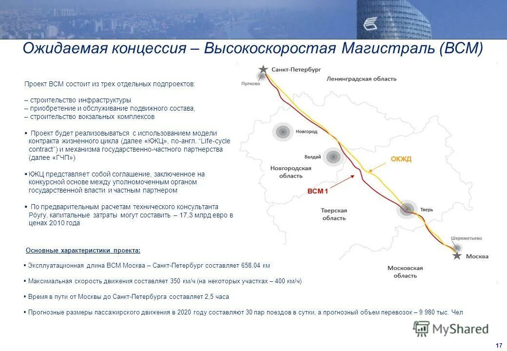 Строительство скоростной железной дороги москва