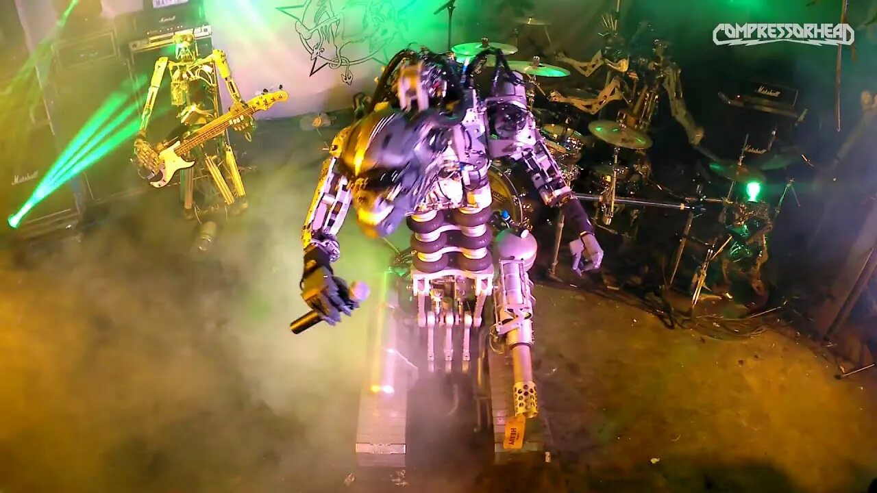 Музыкальная группа роботы. Роботы музыкант compressorhead. compressorhead барабанщик. группа роботов.