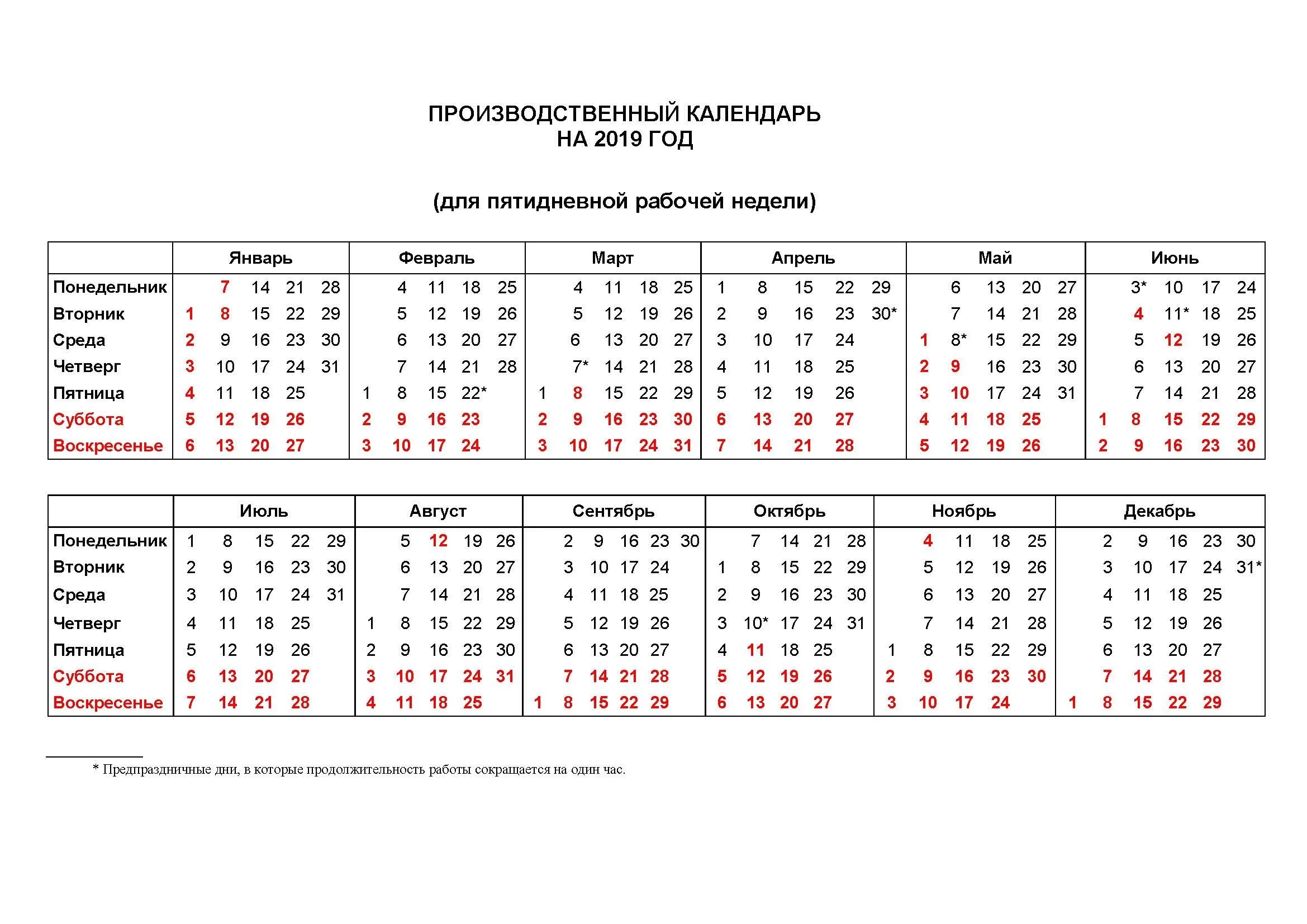 Производственный календарь и Баланс рабочего времени на 2021 год
