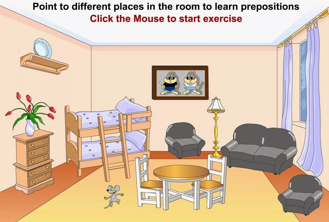 In the middle of the room