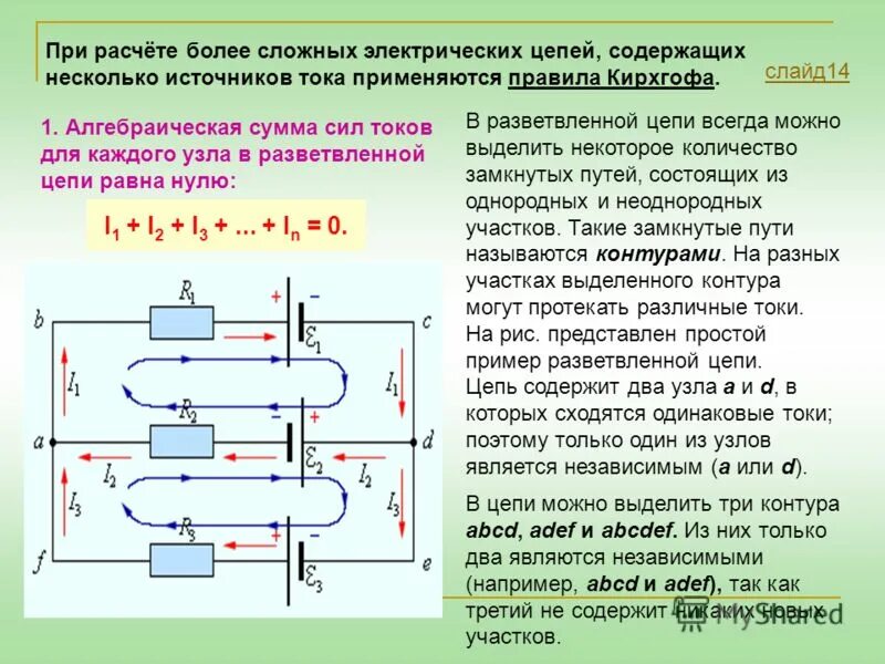 Общепринятым направлением тока в цепи