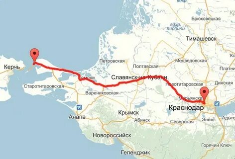 Крымская новороссийск расстояние