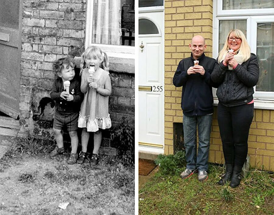 Фото через года. Люди спустя много лет. Фотографии спустя года. Фотосессия 30 лет спустя.