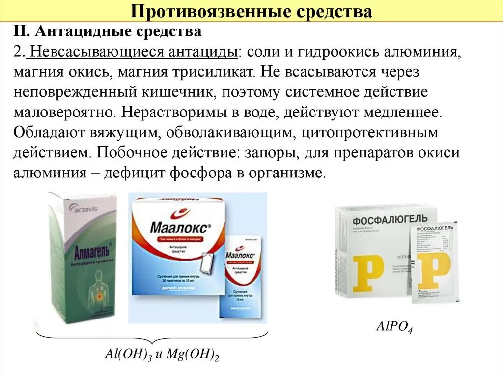 Указать антацидное средство. Не всасывающие антацидные препараты. Противоязвенные препараты. Лекарственные средства антациды. Невсасывающиеся антациды препараты.