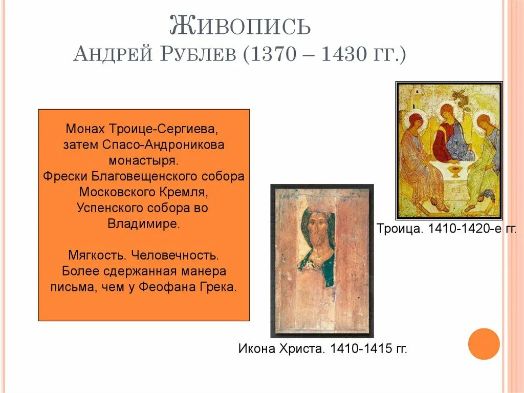 Информация о андрее рублеве 4 класс троица