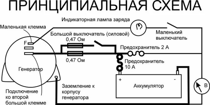 Как генератор заряжает аккумулятор. Схема подключения генератора к аккумулятору автомобиля. схема подключения автомобильного генератора. схема подключения автомобильного генератора 12 вольт. схема подключения генератора к акб.