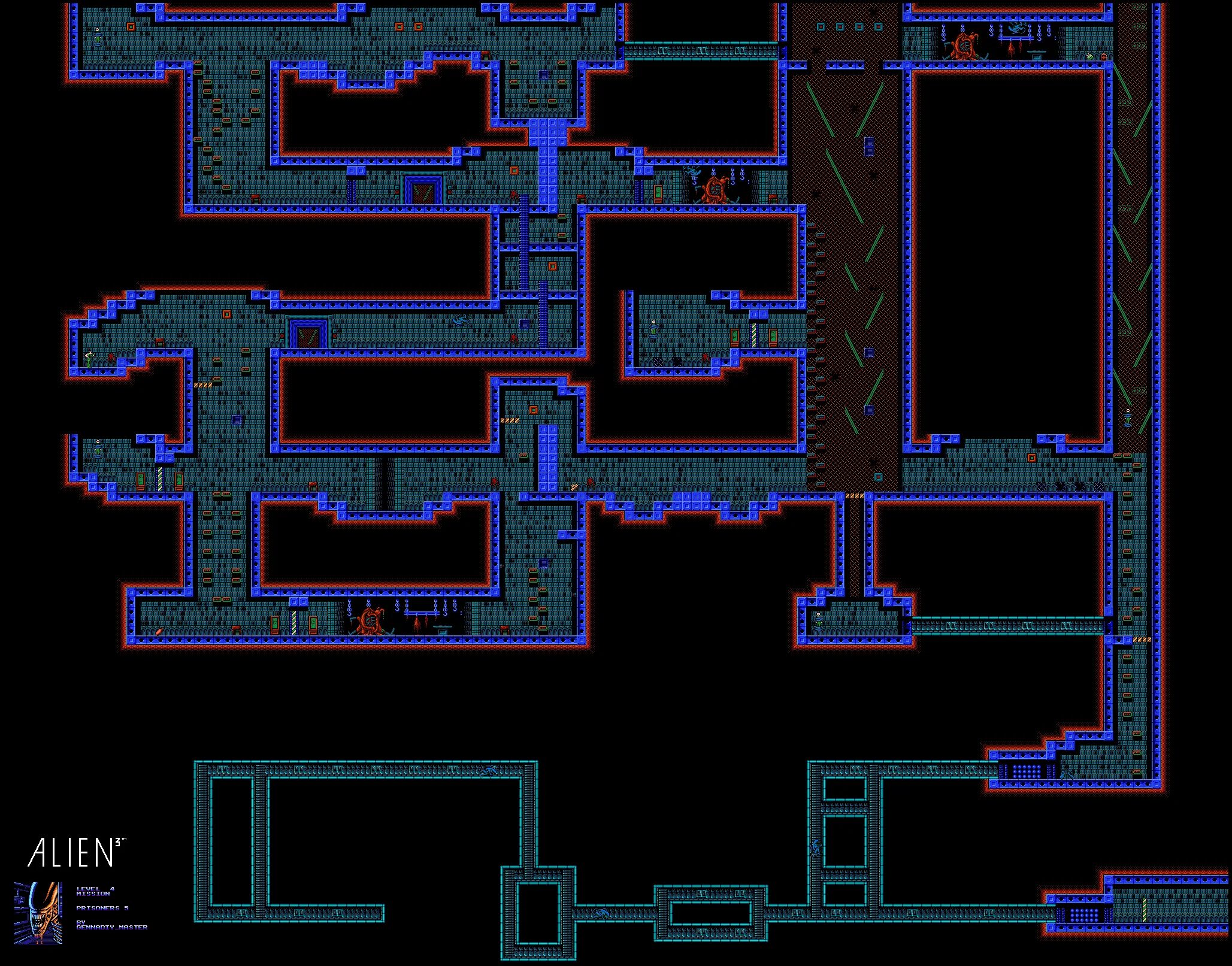 Nes maps. Карта уровней alien 3 dendy. игра чужой 3 на денди. alien 3 игра nes карта. alien 3 nes уровни.