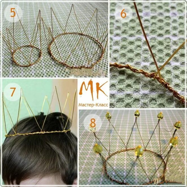 Корона из синельной проволоки. Как сделать корону своими руками из проволоки. Короны и диадемы из проволоки. Короны детские из проволоки. Корона из бусин.
