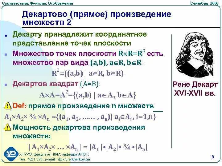 Множества равной мощности. Мощность декартова произведения. Декартово произведение множеств. Декартова степень множества. Мощность декартова произведения множеств.