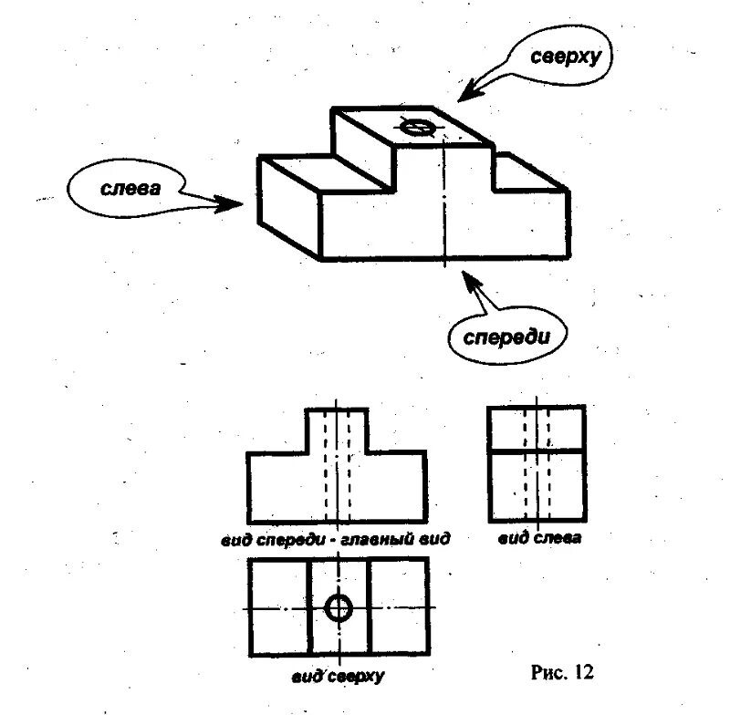 Черчение вид сверху сбоку слева. Вид сбоку выполняется на чертеже. Чертеж вид сверху сбоку спереди. Вид с боку с верху чертеж.