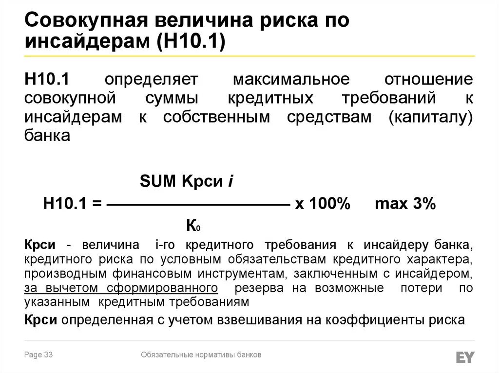 Норматив совокупной величины риска по инсайдерам банка. Норматив совокупной величины риска по инсайдерам банка (н10.1). Совокупная величина риска по инсайдерам банка формула. Нормативы кредитных рисков - это:.