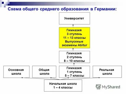 Схема школьного образования