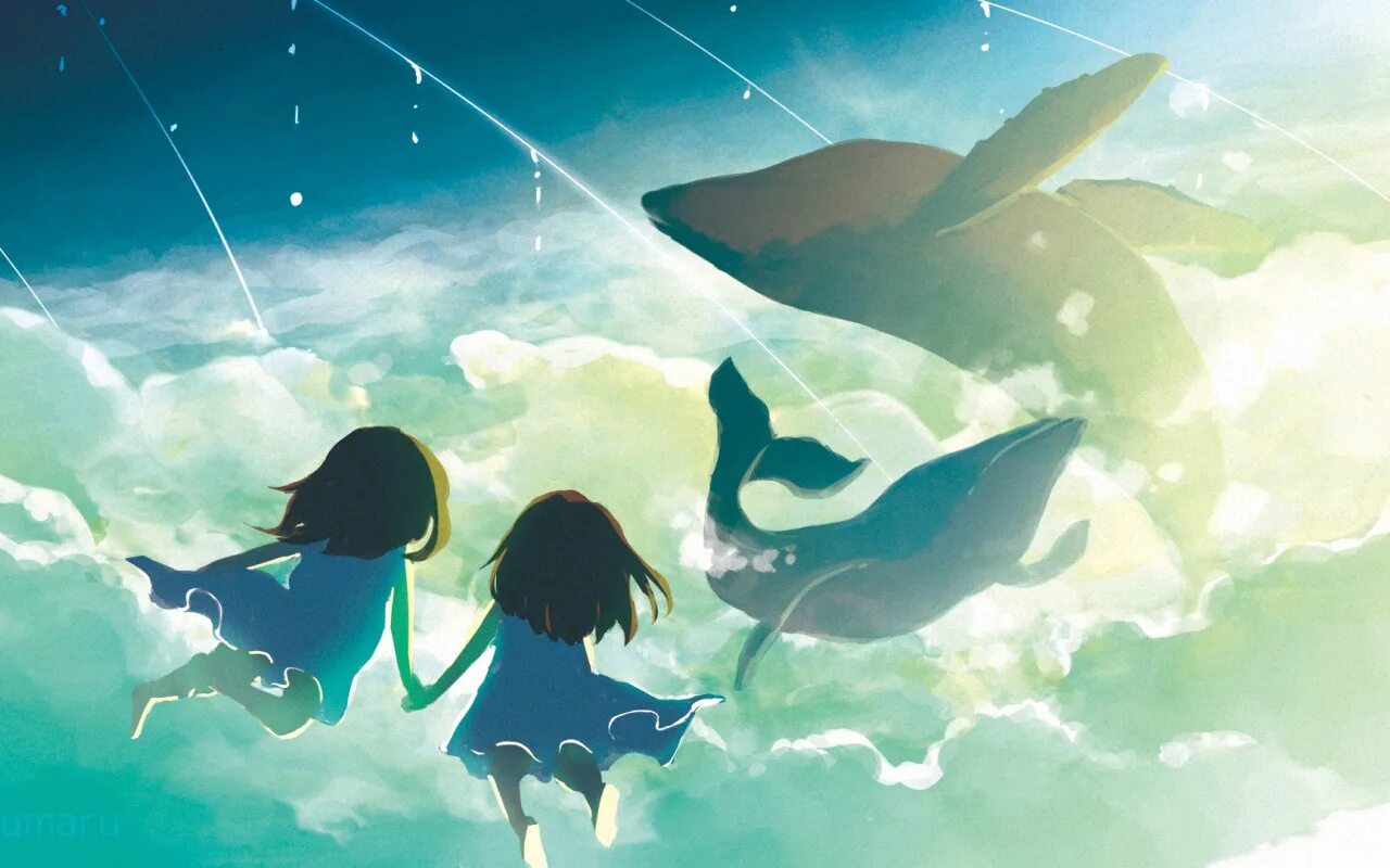 Кит в небе арт. Девушка и кит в небе. Неба дети света