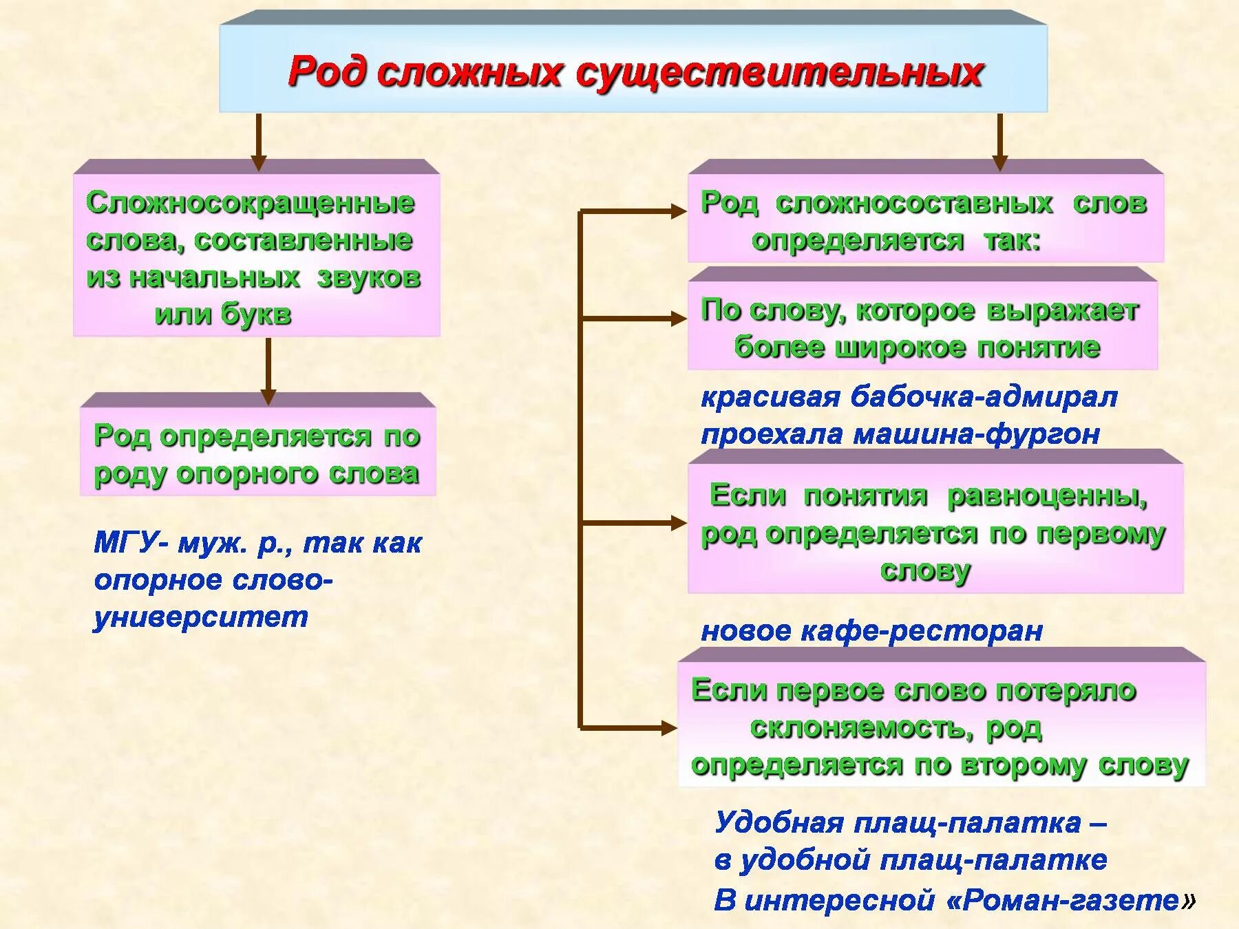 Имя существительное род сложных