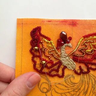 Вышивка жар птица