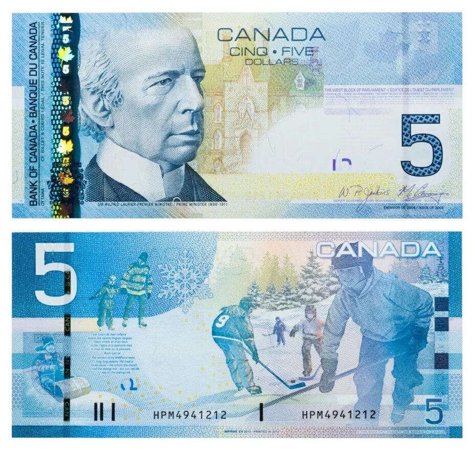 5 долларов в россии. Банкнота 5 долларов Канада хоккей. Банкнота 5 долларов Канада. 5 Канадских долларов. Банкнота канадский доллар.
