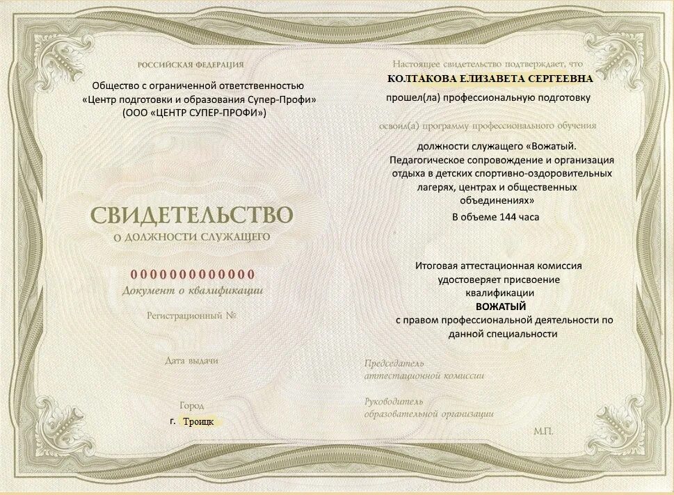 Свидетельство служащего. Удостоверение вожатого. сертификат школы вожатых. свидетельство вожатого. свидетельство вожатого в лагере.