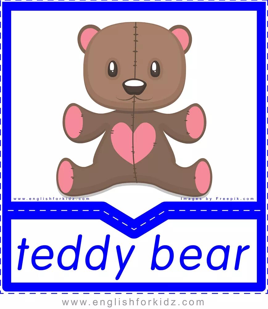 Teddy Bear Flashcard. Плюшевый мишка на английском. Teddy Bear Flashcard for Kids. Карточка Teddy Bear.