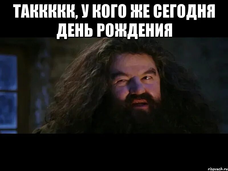 У кого сегодня день рождения. Хагрид поздравляет с днем рождения. У кого сегодня день рождения у меня. День тута