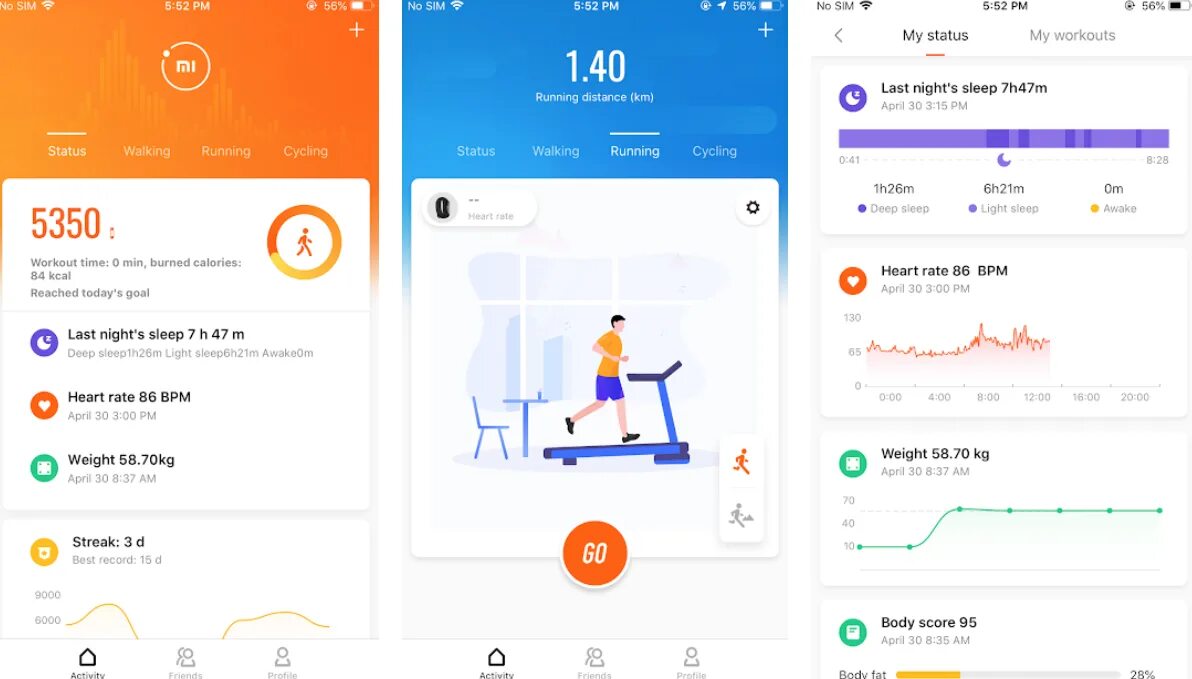 Приложение май фит. Mi Fit версия 5.6.0. Приложение для фитнес браслета mi Band 5 на андроид. Приложение ми фит для браслета. Фитнес приложение для бега.