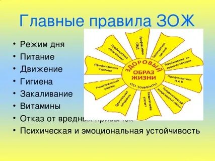 Составить правила здорового образа жизни