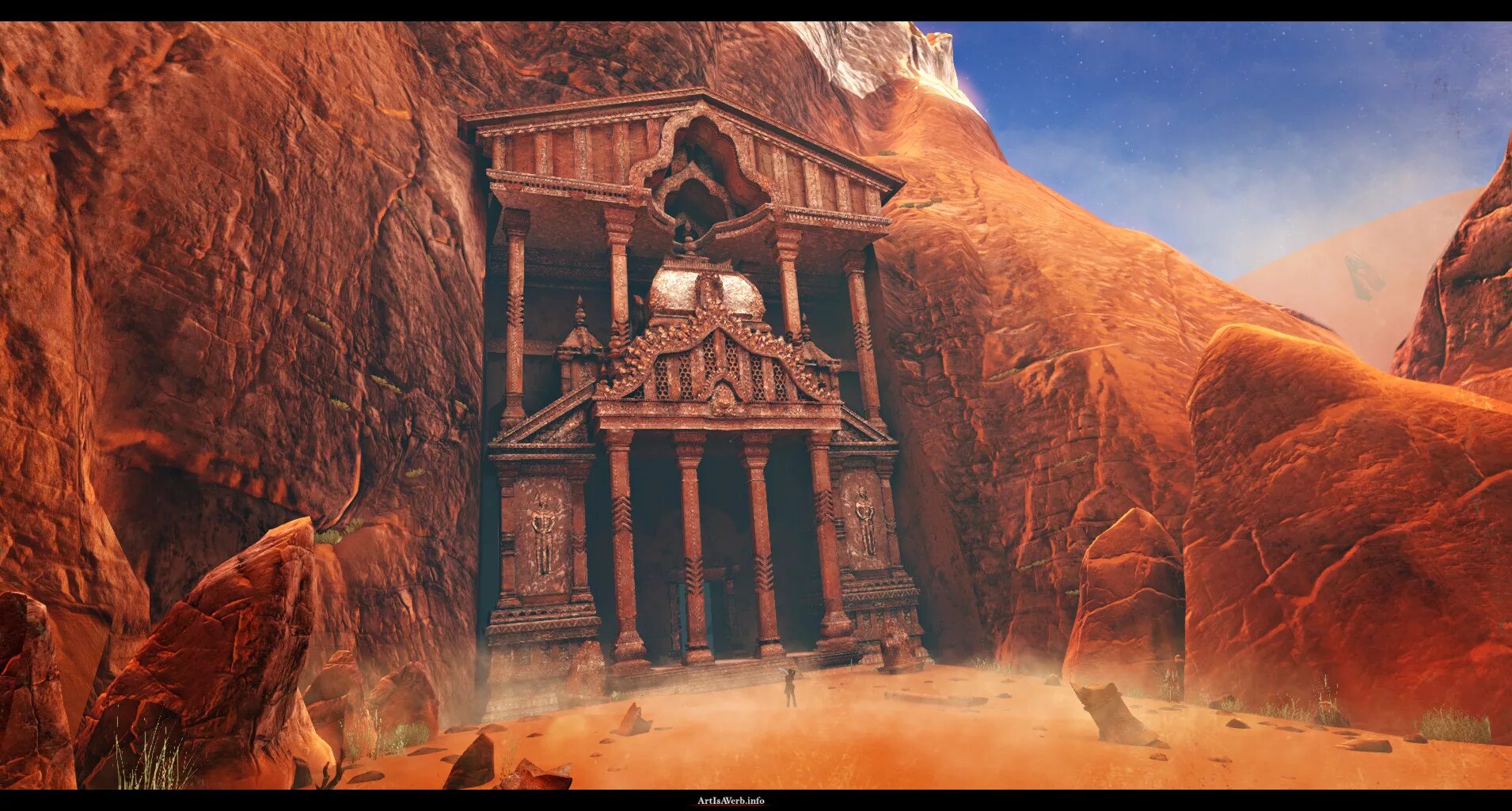 Город затерянного песка. Uncharted древний храм. Храм в пустыне фэнтези. Пустынный храм арт. Затерянные города в пустыне.