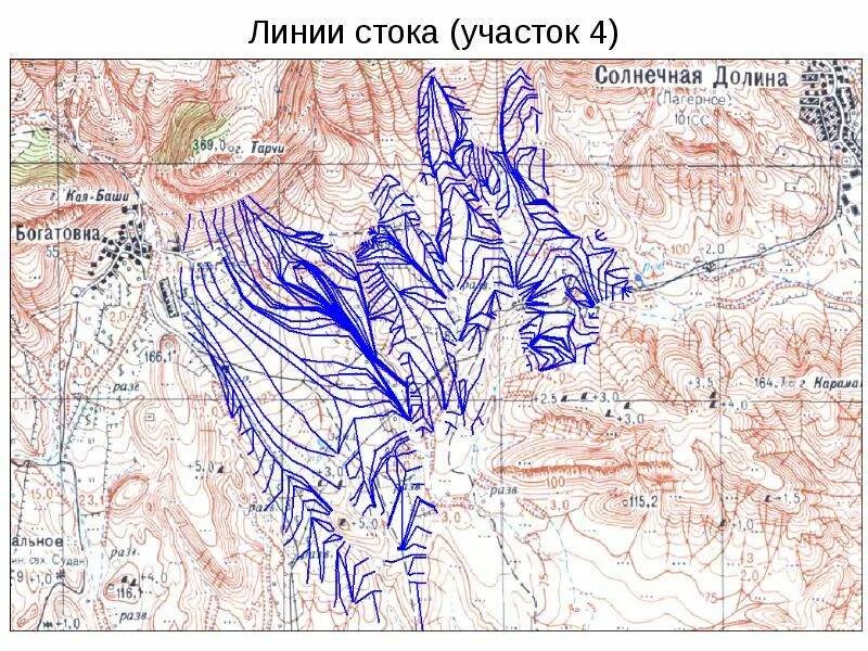 Линия водосбора. Линии стока. Карта линия. Линия водораздела.