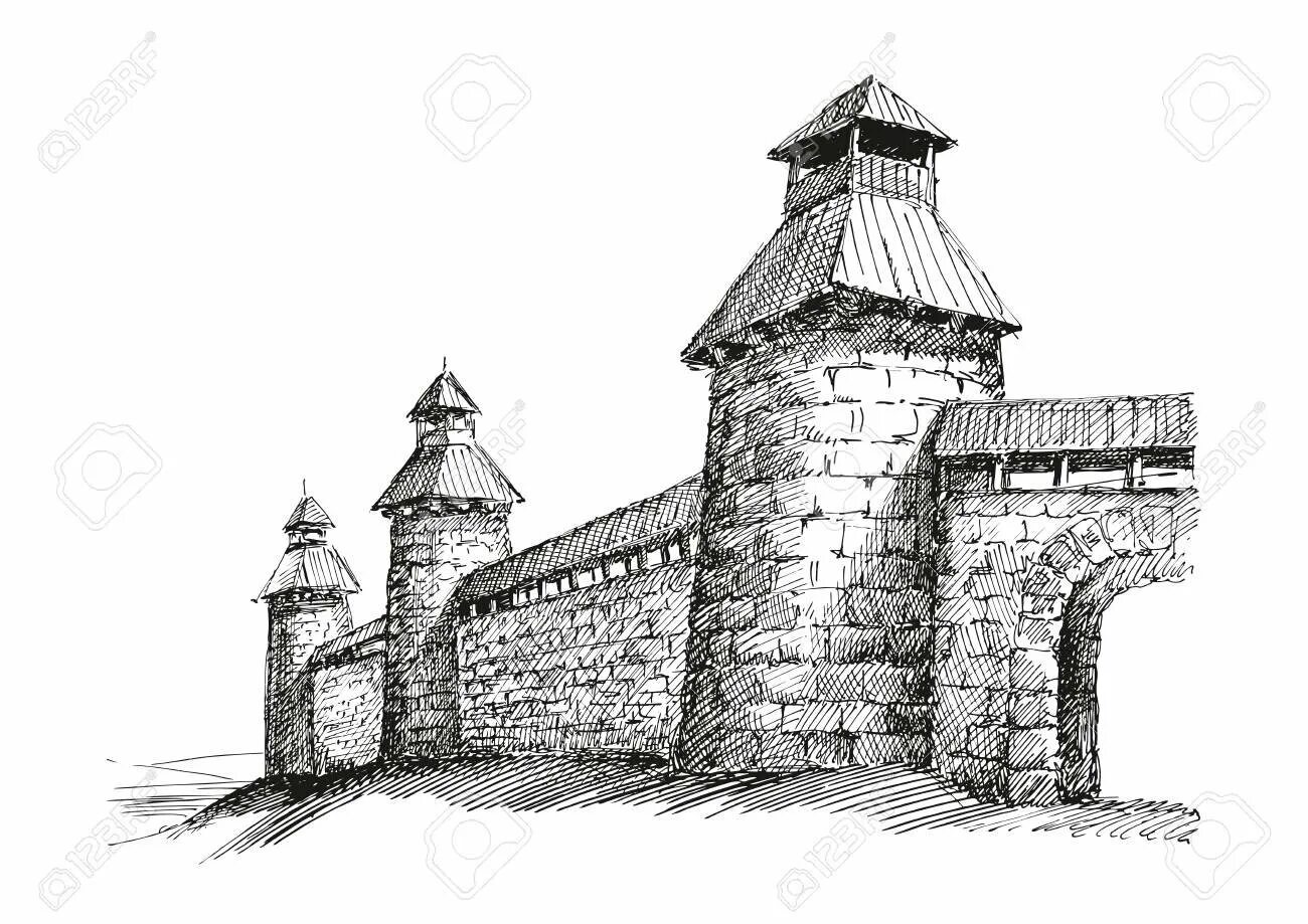 Рисуем башни и крепостные стены 4 класс