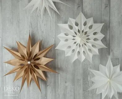 Снежинки из пакетов бумажных объемные