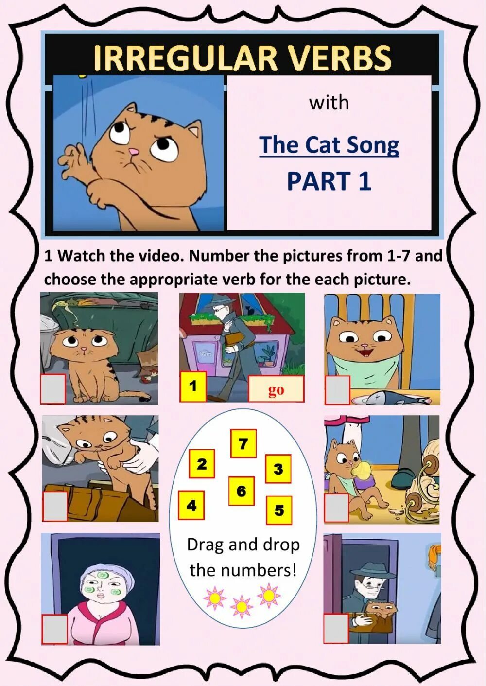 Irregular verbs cats. Irregular verbs cats
