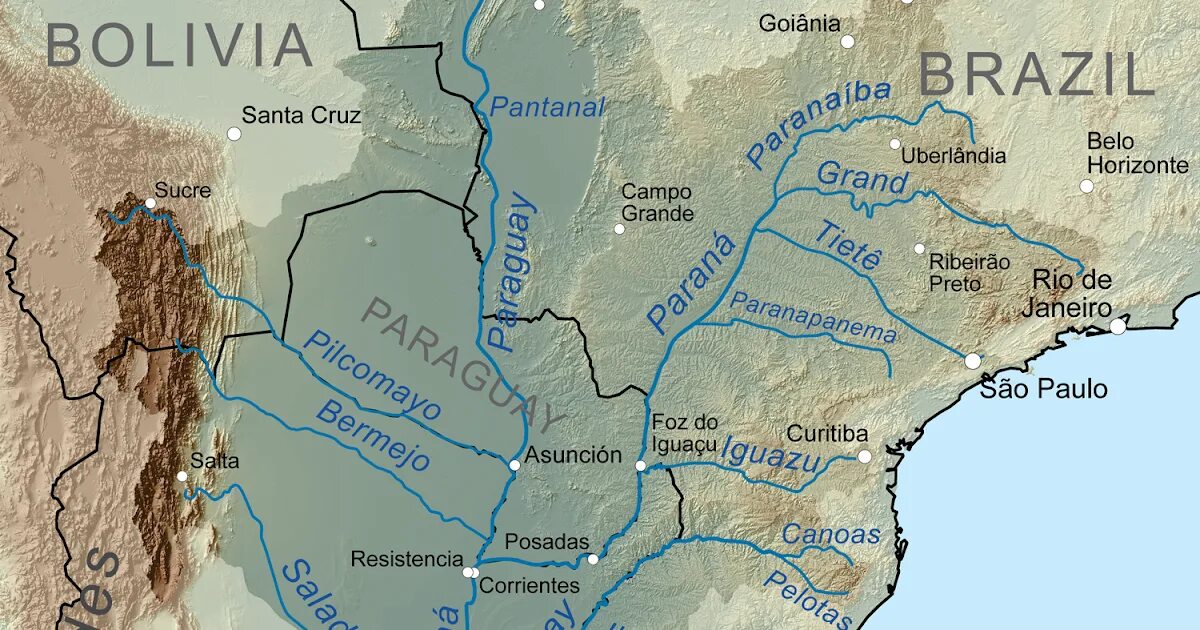 Рио гранде какой океан. Ла-плата река на карте. Река ла-плата на карте Южной Америки. Ла плата Парана на карте. Рио де ла плата река на карте.