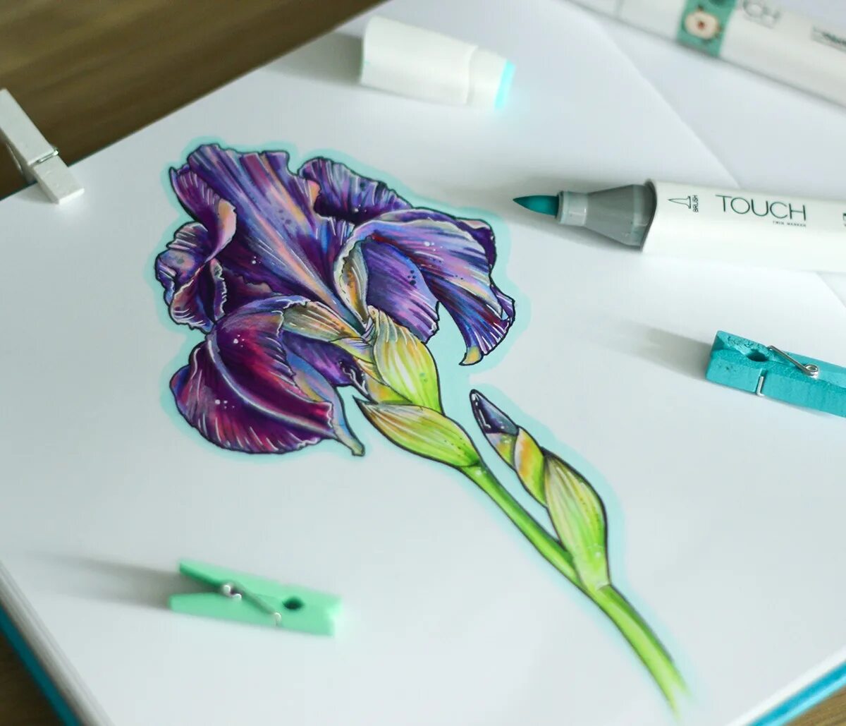 цветы маркерами. ботанический скетчинг маркерами для начинающих. цветы маркерами. маркеры для рисования. рисунки маркерами.